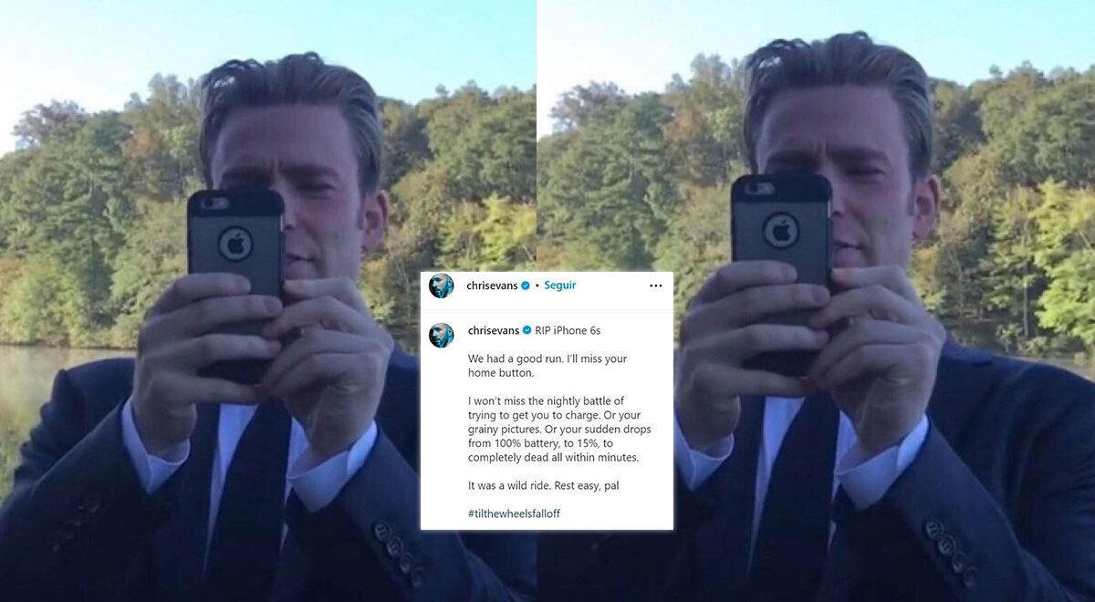 Chris Evans se despide de su viejo móvil después de 7 años